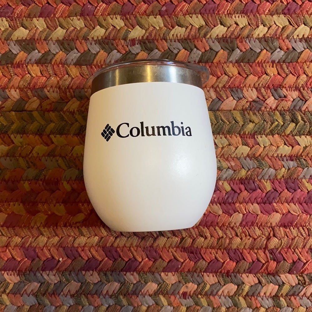 WHITE COLUMBIA SMALL TRAVEL TUMBLER CUP